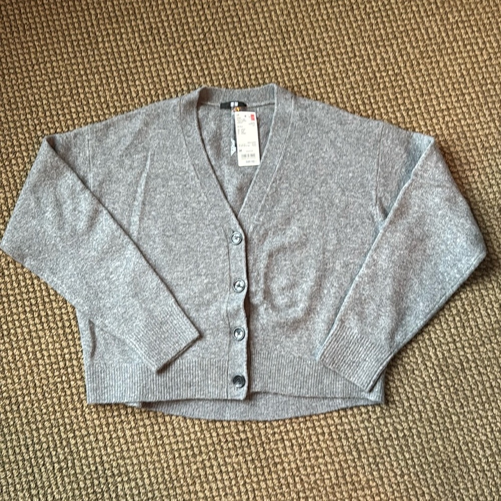 UNIQLO cardigan, M, gray
